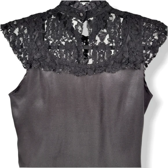 RARE VINTAGE Y2K MORBID Gothic Lace Blouse Black - Picture 8 of 14